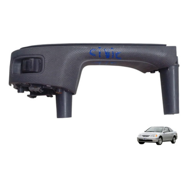 Comando Moldura Vidro Elétrico Traseiro Esquerdo Civic 01/06 Cinza