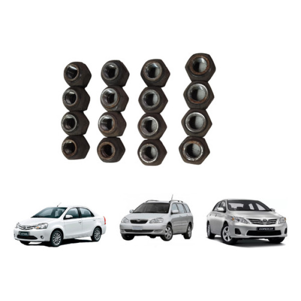 Jogo 16 Porcas Roda Toyota Corolla Fielder Etios 21mm Orig