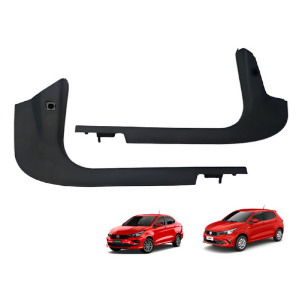 Par Moldura Soleira Porta Dianteira Fiat Argo Cronos 17/23 Preto