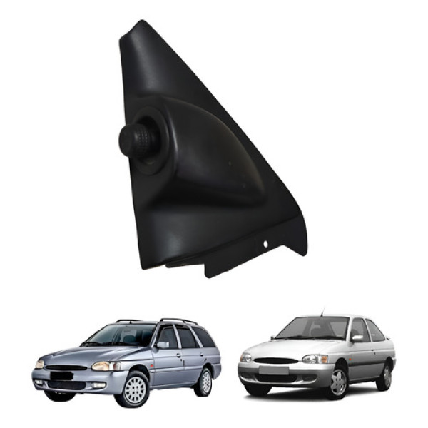 Moldura Interna Retrovisor Botão Elétrico Escort Zetec 97/02 Preto