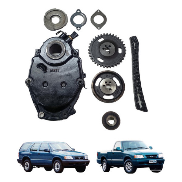 Kit Correia Dentada Com Capa Gm S10 Blazer 4.3 V6 Vortec