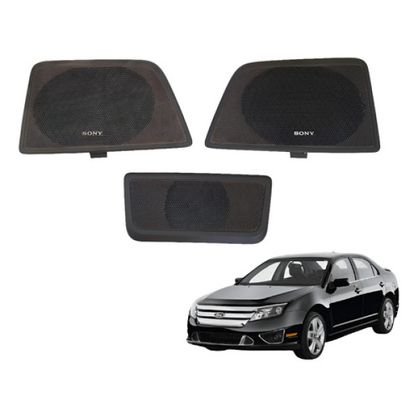 Grade Tela Auto Falante Traseiro Porta Malas Ford Fusion Preto