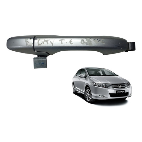 Maçaneta De Fora Porta Traseira Esquerda Honda City 09 13 Cinza Traseira