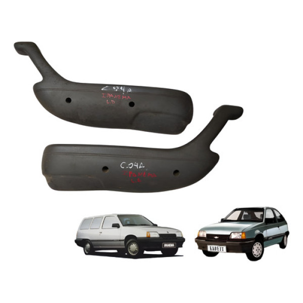 Par Apoio Descanso Braço Puxador Porta Kadett Ipanema 2 Pts Cinza