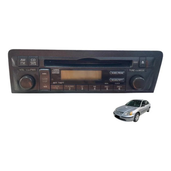 Radio Original Honda Civic 2001 A 2006 39101s5aa520m2 Preto