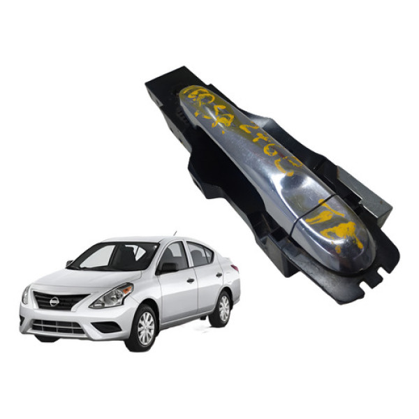 Maçaneta Fora Porta Traseira Esquerda Nissan Versa 2013/21 Prateado Traseira