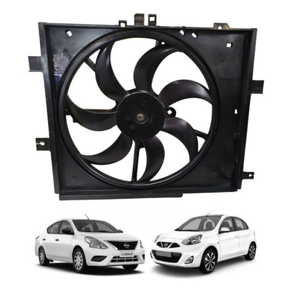 Motor Ventoinha Radiador Nissan Versa March 1.0 1.6 7 Pás