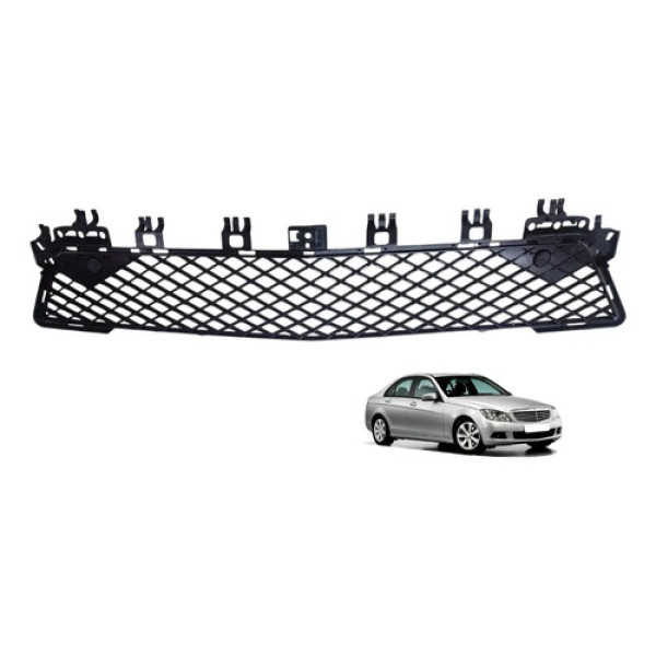Grade Aplique Inf Central D Mercedes C180 12 Á 14 Original Preto Fosco