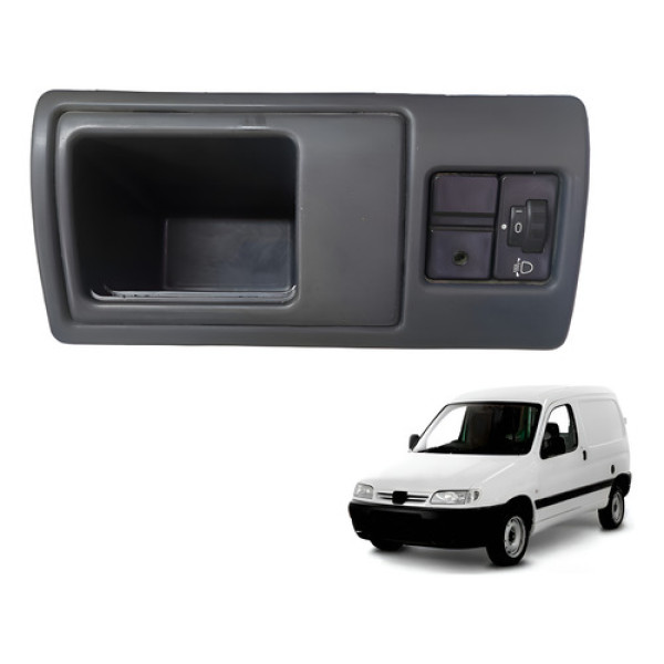 Porta Treco Objetos Botão Luz Farol Partner Berlingo Cinza-escuro