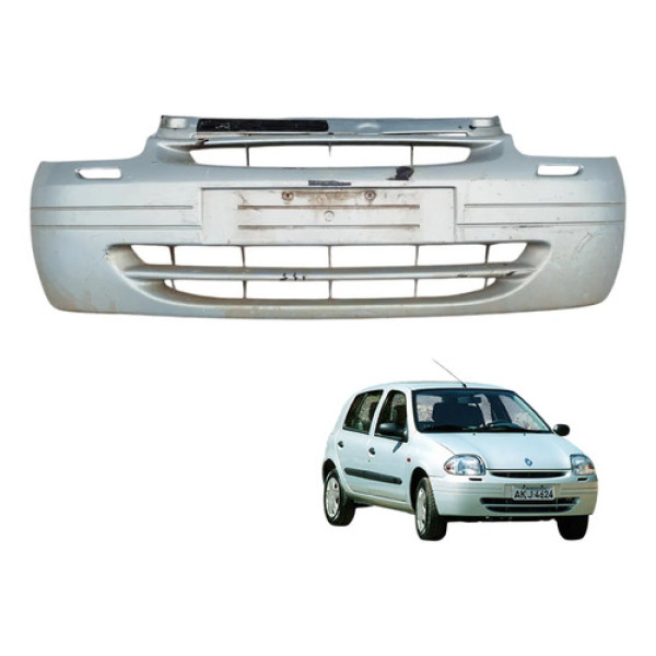 Parachoque Dianteiro Renault Clio 1999 2000 2001 2002 Prateado