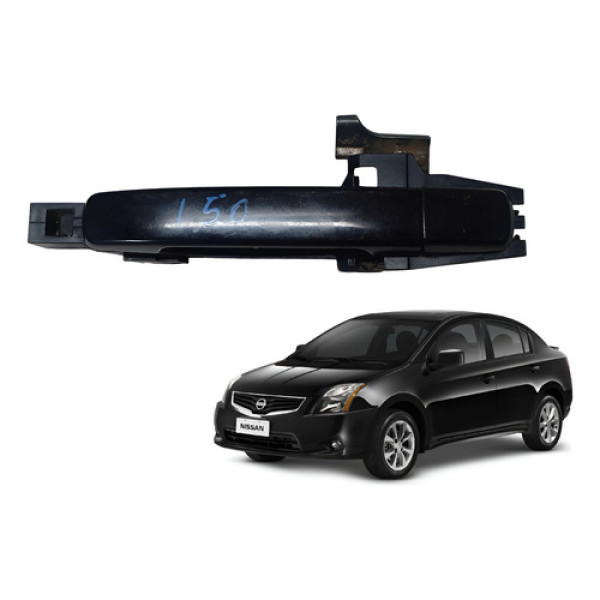 Maçaneta Porta Dianteira Direita Nissan Sentra 07 13 Preto Dianteira