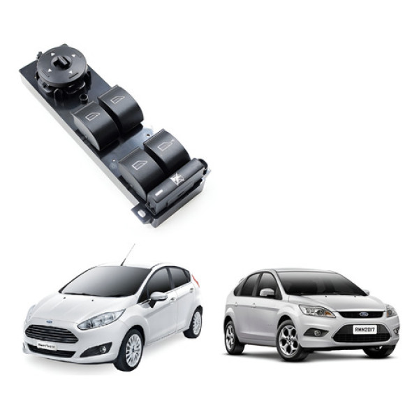 Botão Janela Quádruplo Vidro Elétrico Ford New Fiesta Focus