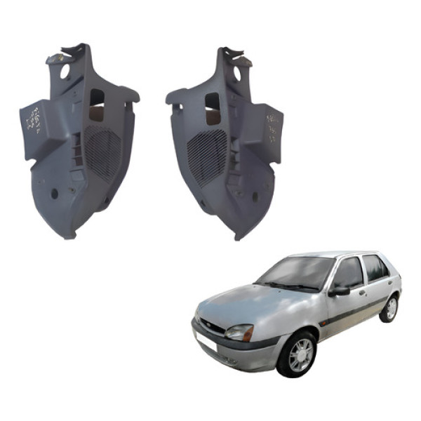 Suporte Tampão Bagagito Fiesta 4 Portas 96 97 98 99 Par Cinza-escuro
