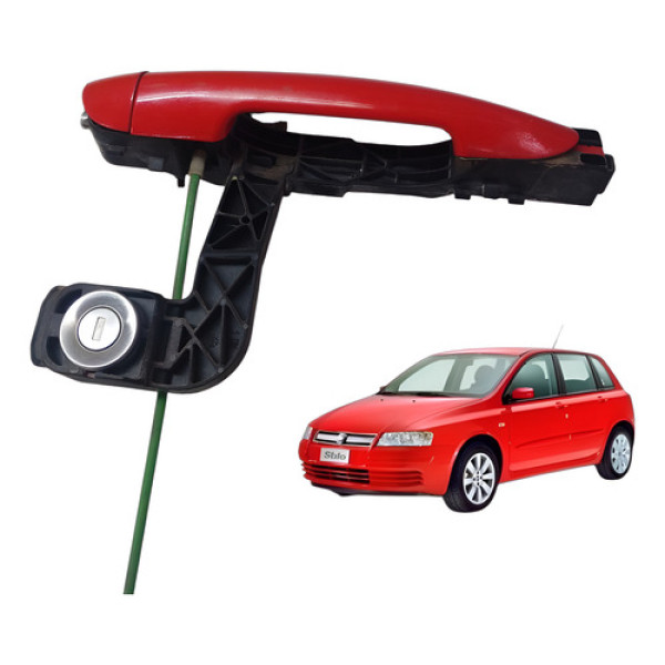 Maçaneta Miolo Porta Dianteira Direita Fiat Stilo 2003 2012 Vermelho