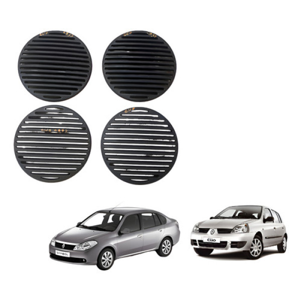 Jogo 4 Grade Tela Tampa Auto Falante Clio Symbol Original Cinza-escuro