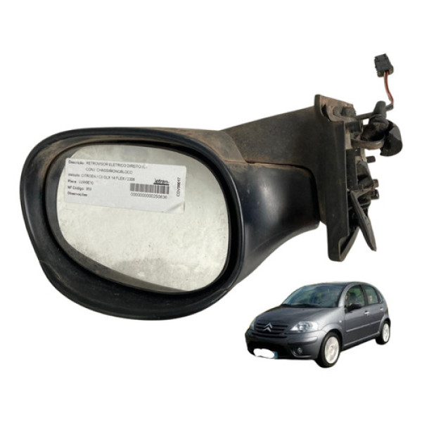 Retrovisor Direito Elétrico Citroën C3 Glx 14 Flex2006 Orig