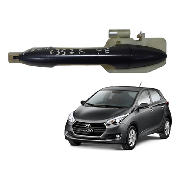 Maçaneta Porta Traseira Esquerda Hb20 2013 A 2019 Traseira Cinza-escuro