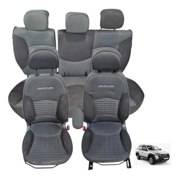 Jogo Kit Completo Bancos Fiat Palio Weekend Adventure 2014 Cinza-escuro