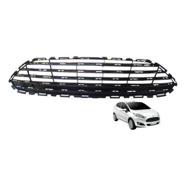 Grade Dianteira Ford New Fiesta 2014 15 16 2017 2018  Preto Preto Brilhante