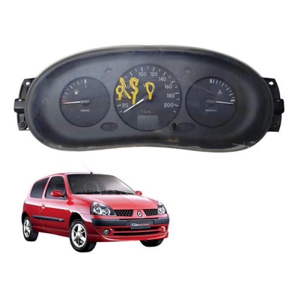 Painel Instrumentos Velocímetro Renault Clio 2004 2010 Preto
