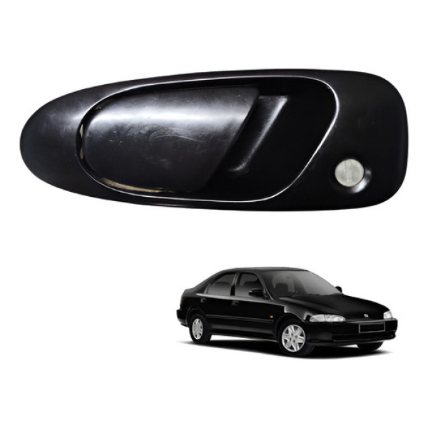 Maçaneta Externa Dianteira Esquerda Civic 1992 A 1995 Preto Dianteira