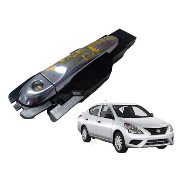 Maçaneta Fora Porta Dianteira Esquerda Nissan Versa 2013/21 Prateado Dianteira