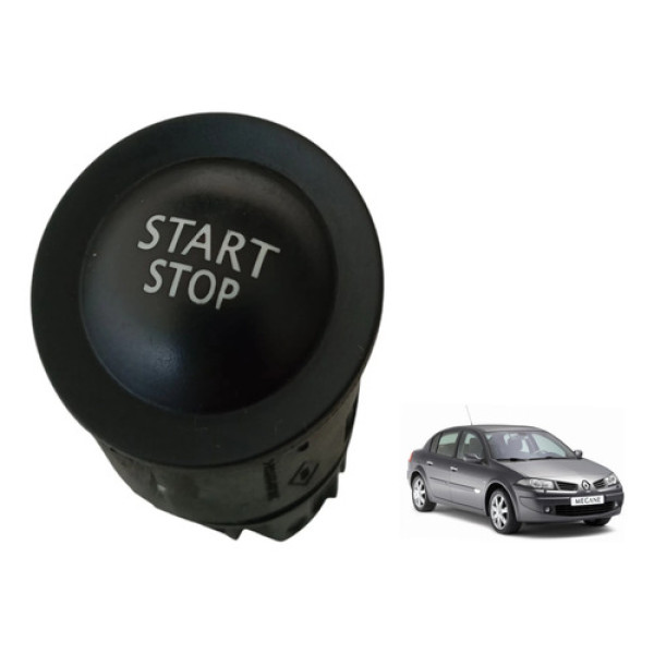 Botão Start Stop Renault Megane Sedan Grand Tuor 2007 2012 Preto