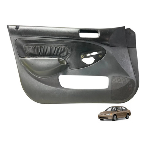 Forro Porta Dianteira Esquerda Honda Civic 2001 2006 Detalhe Cinza-escuro