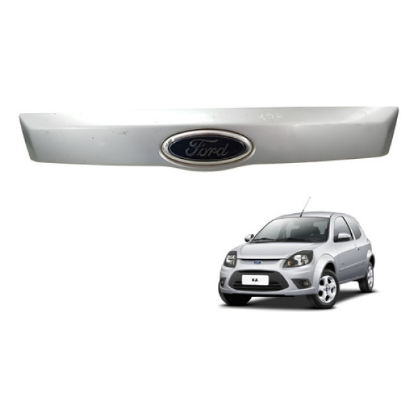 Friso Moldura Aplique Régua Tampa Traseira Ka 2008 2013 - Prateado