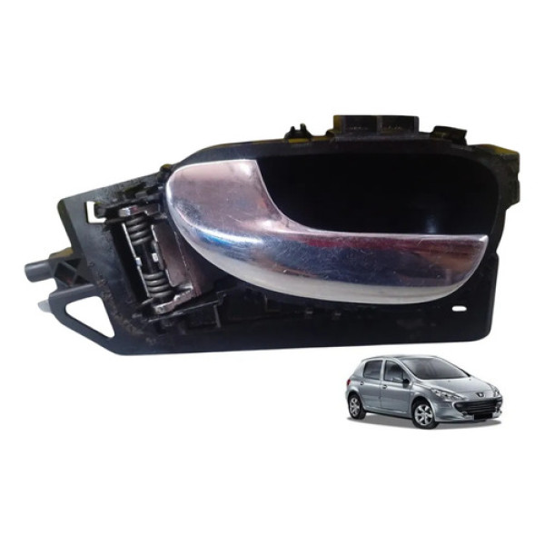 Maçaneta Interna Dianteira Esquerda Peugeot 307 2009 A 2013 Preto Dianteira