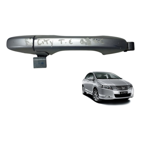 Maçaneta Porta Dianteira Direita Honda City 2009 2013 Cinza Dianteira