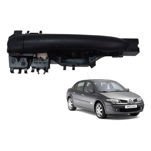 Maçaneta Porta Traseira Direita Renault Megane 2007/12 - Preto - Traseira