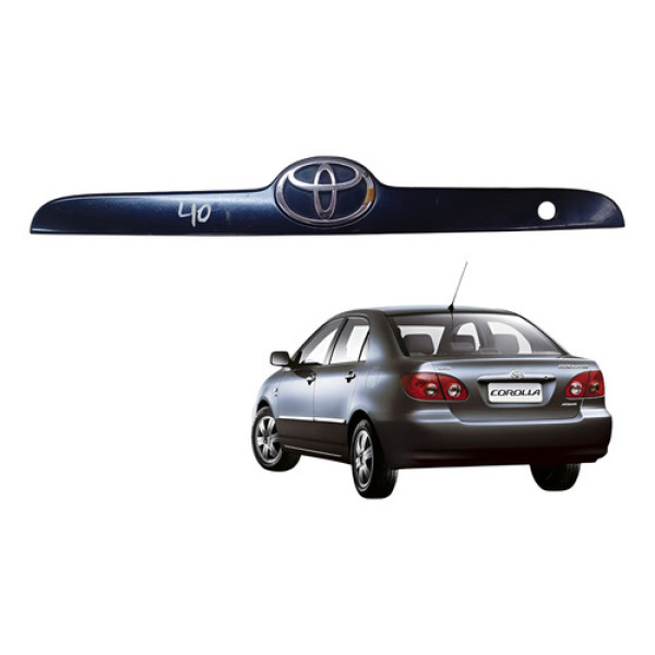 Friso Tampa Traseira Porta Malas Toyota Corolla 2003 2008 Azul-escuro