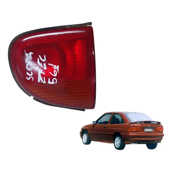 Lanterna Traseira Direita Tampa Ford Escort Zetec 1997 2002 Direito/passageiro Vermelho