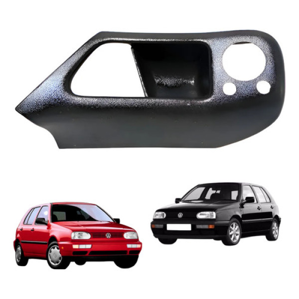 Moldura Maçaneta Dianteira Esquerda Golf 1994 A 1998 Preto Dianteira