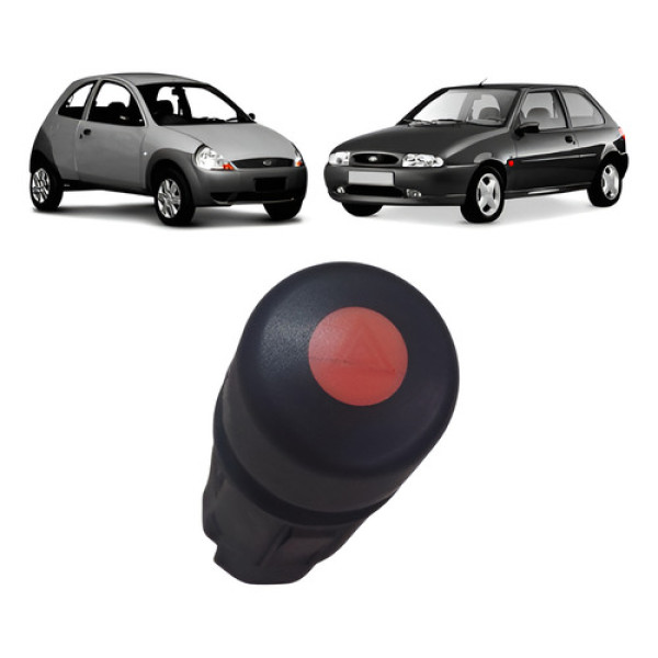Botão Do Pisca Alerta Original Ford Fiesta Ka 1997 2004 - Preto