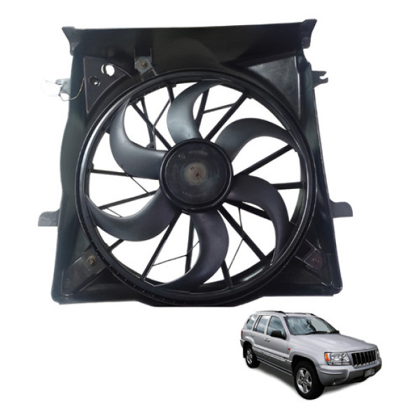 Ventoinha Radiador Jeep Cherokee Sport 3.7 2002 A 2008 Preto
