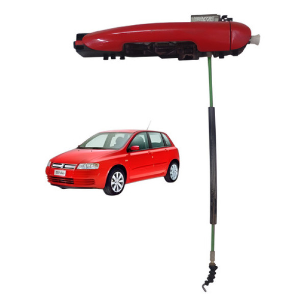 Maçaneta Porta Traseira Esquerda Direita Fiat Stilo 2003 12 Vermelho
