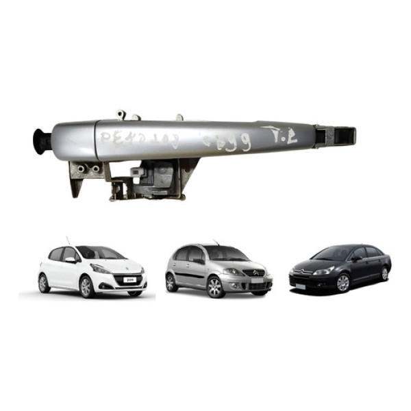 Maçaneta Traseira Esquerda Peugeot 208 308 408 Citroen C3 C4 Prateado