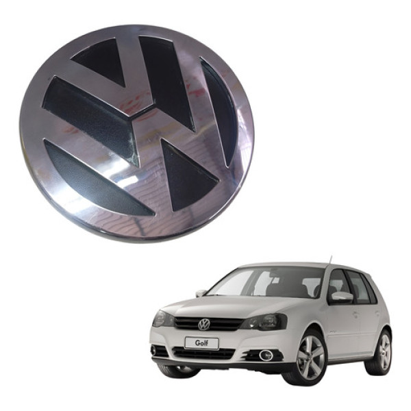 Emblema Logo Tampa Traseira Volkswagen Golf Polo Gol Fox Prateado