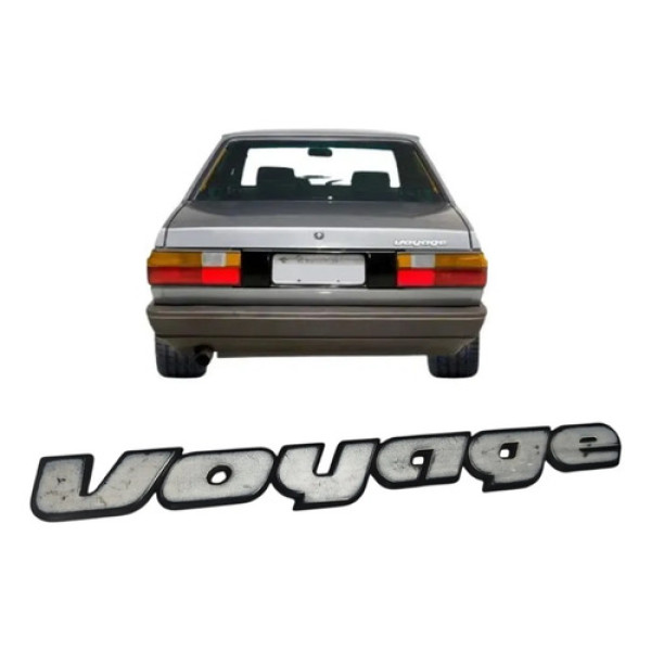 Emblema Cromado Tampa Traseira Porta Malas Voyage 91 95 Prateado