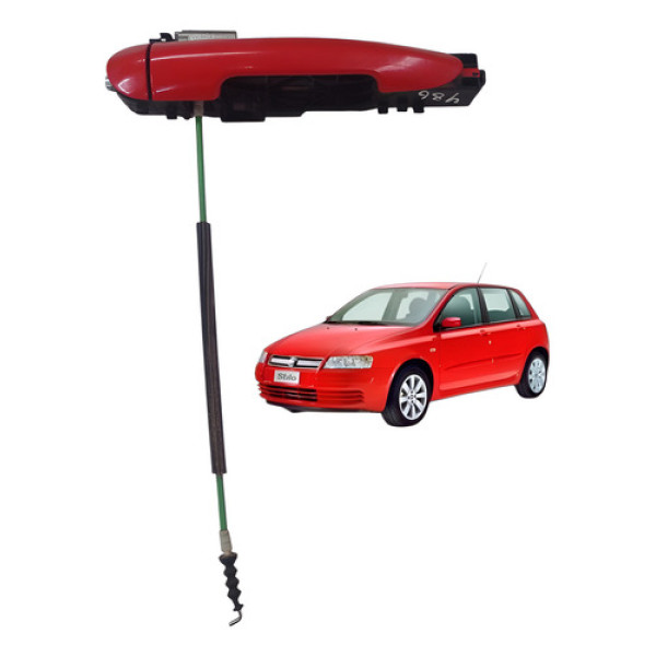 Maçaneta Porta Traseira Esquerda Direita Fiat Stilo 2003 12 Vermelho Claro