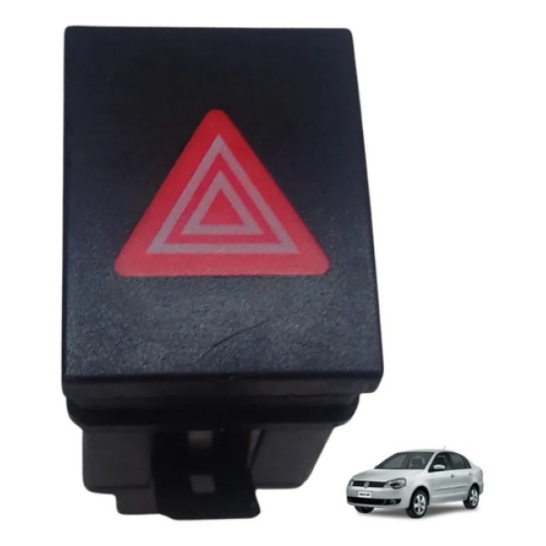 Botão Pisca Alerta Volkswagen Polo 2003 A 2014 6q0953235 Ori Preto