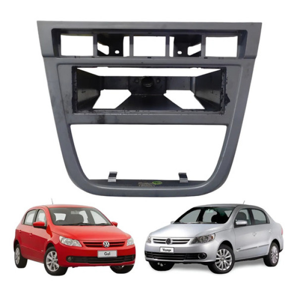 Moldura Painel Central Rádio Gol Voyage Saveiro G5 2009 2013 Prateado