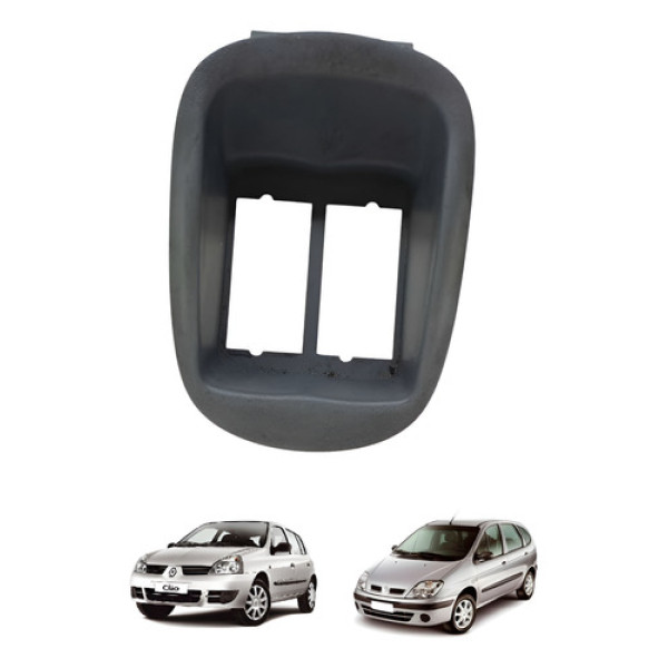 Moldura Botão Comando Vidro Elétrico Porta Clio Scenic Duplo