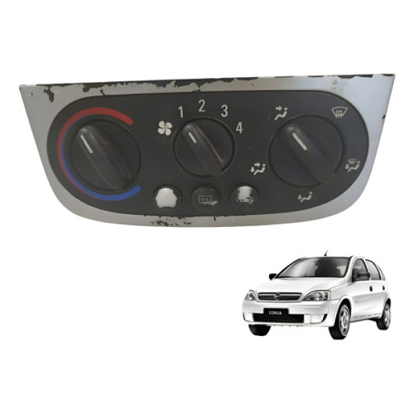 Comando Chave Botão Ar Condicionado Corsa Maxx Joy Montana Preto E Prata
