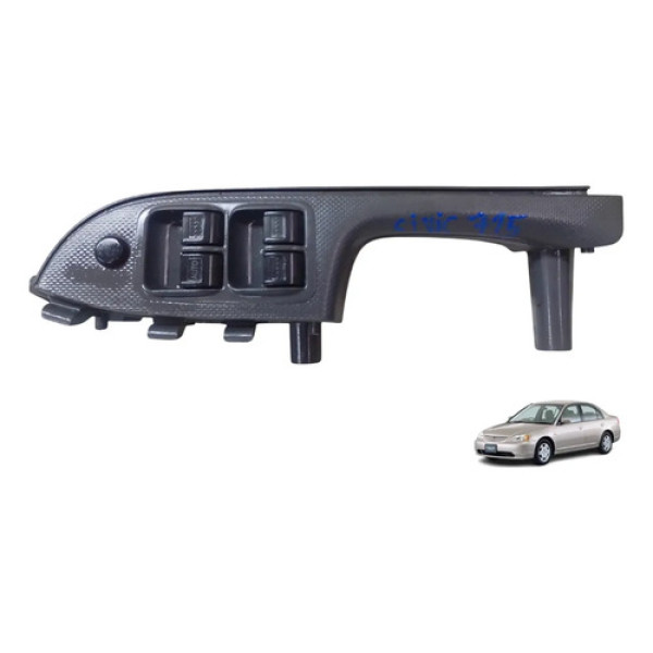 Botão Vidro Dianteiro Esquerdo Honda Civic 2001 A 2006