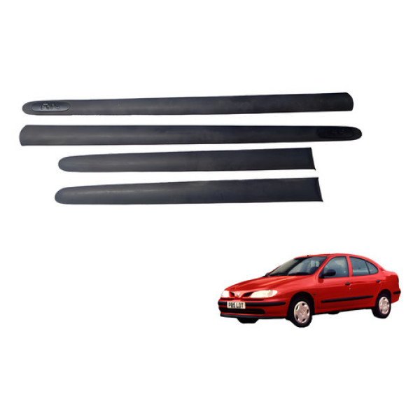 Jogo Kit Friso Porta Megane 2000 2001 2002 2003 2004 2005 Preto