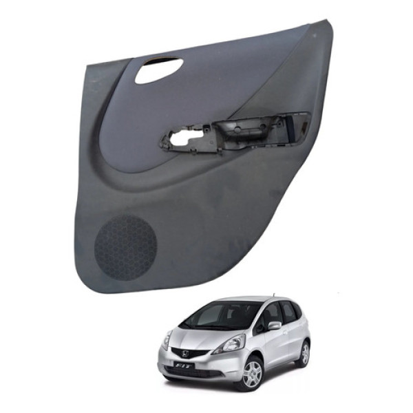 Forro Cartão Porta Traseira Direita Honda Fit 2003 2008 Preto