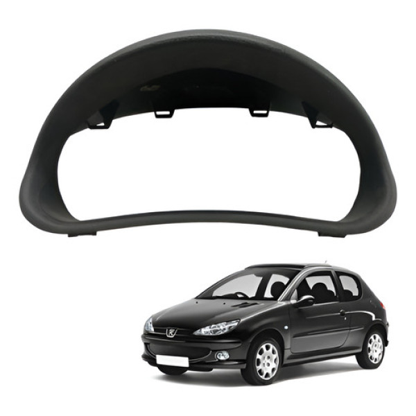 Moldura Painel Instrumento Peugeot 206 2004 2005 2006 2012 Preto